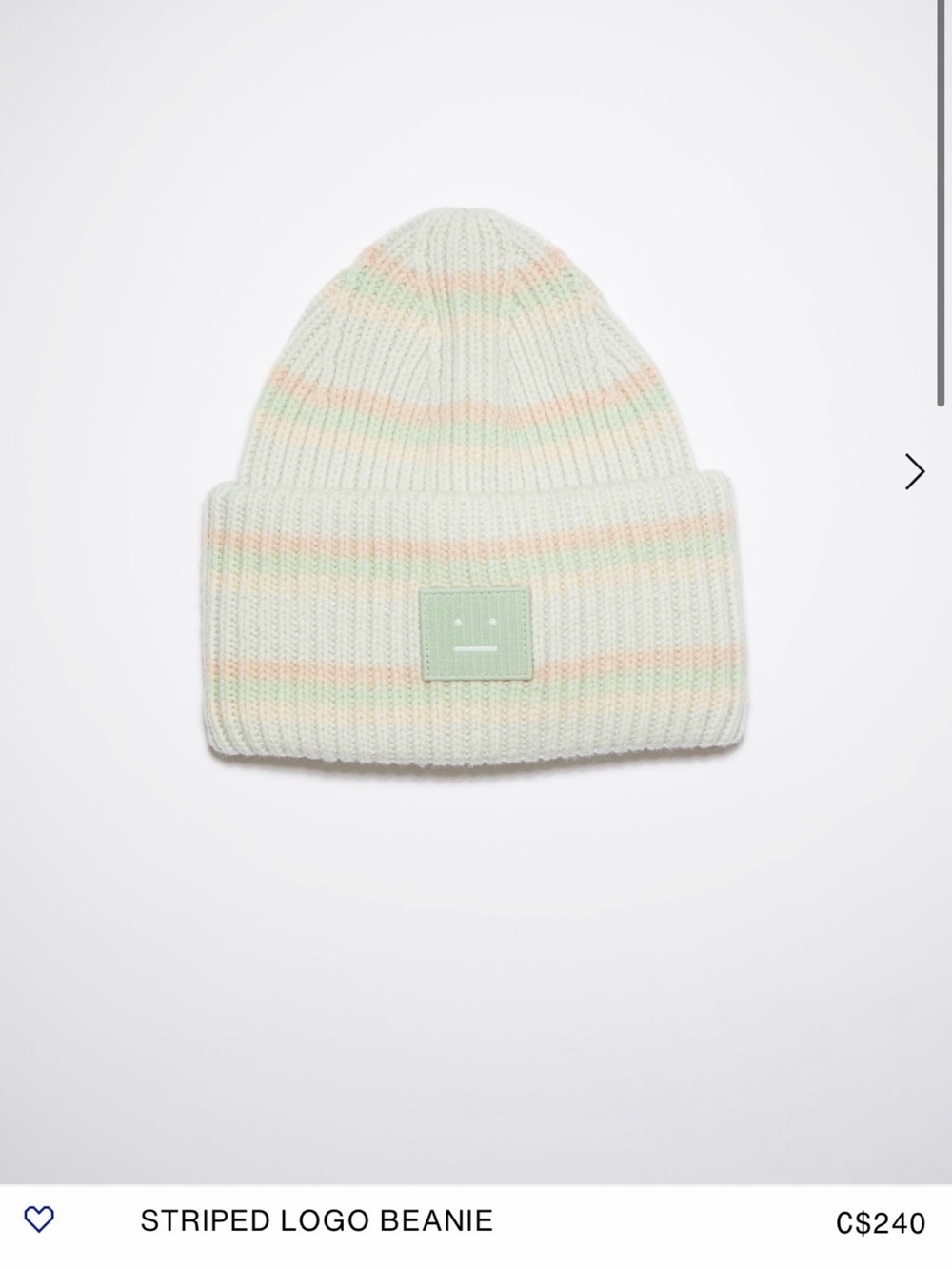 Acne Studios Striped Logo Beanie - Pastel Stripe
